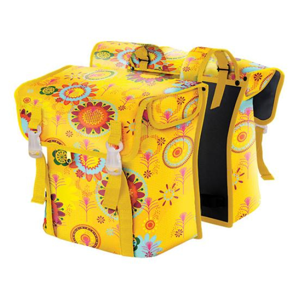 Bobike Bobag dubb tas Yellow Flowers Geel / Blauw / Roze